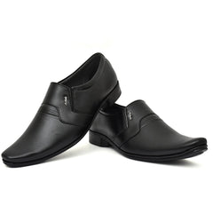 Generic Men's Solid Faux Leather Slip on Formal Shoes (Black)