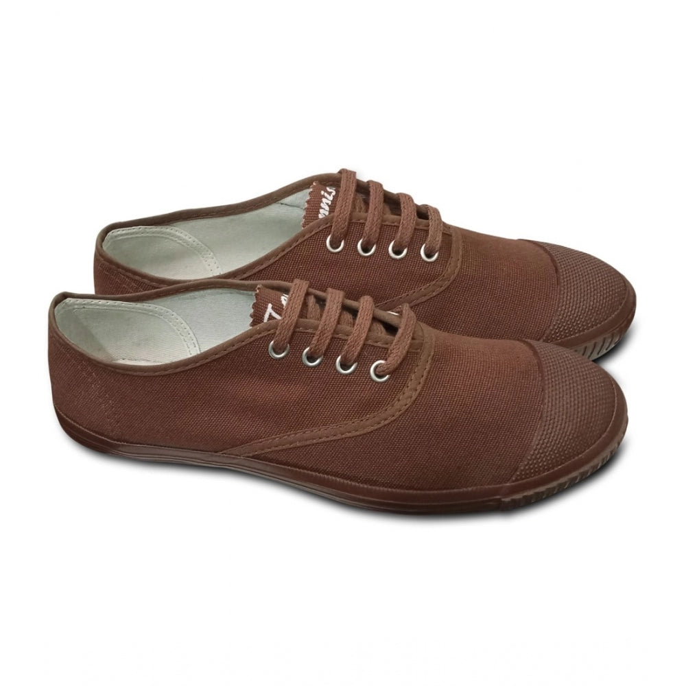 Generic Unisex Cotton School Shoe Lace-Up (Brown)