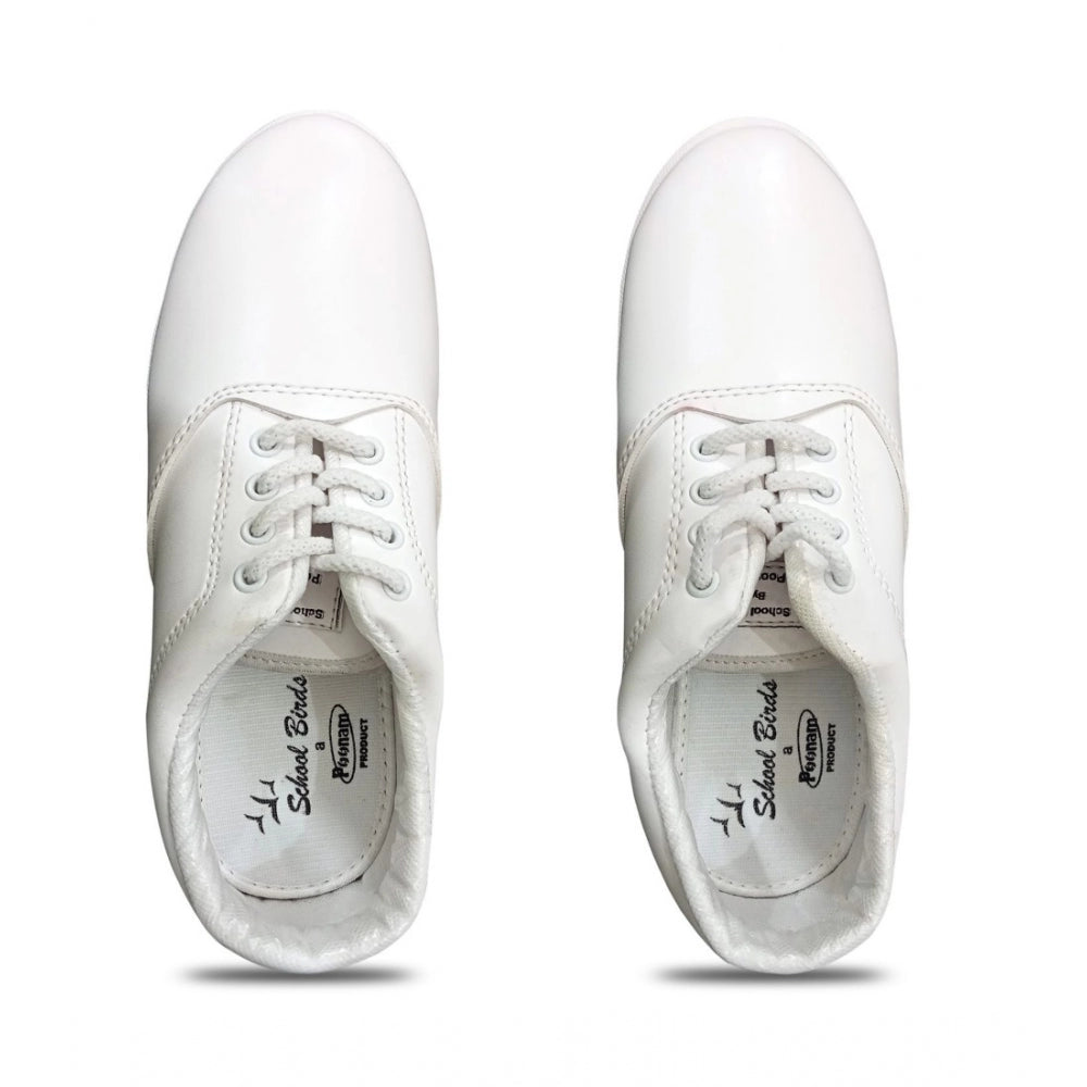 Generic Boy's Rexine School Shoe Lace-Up (White)