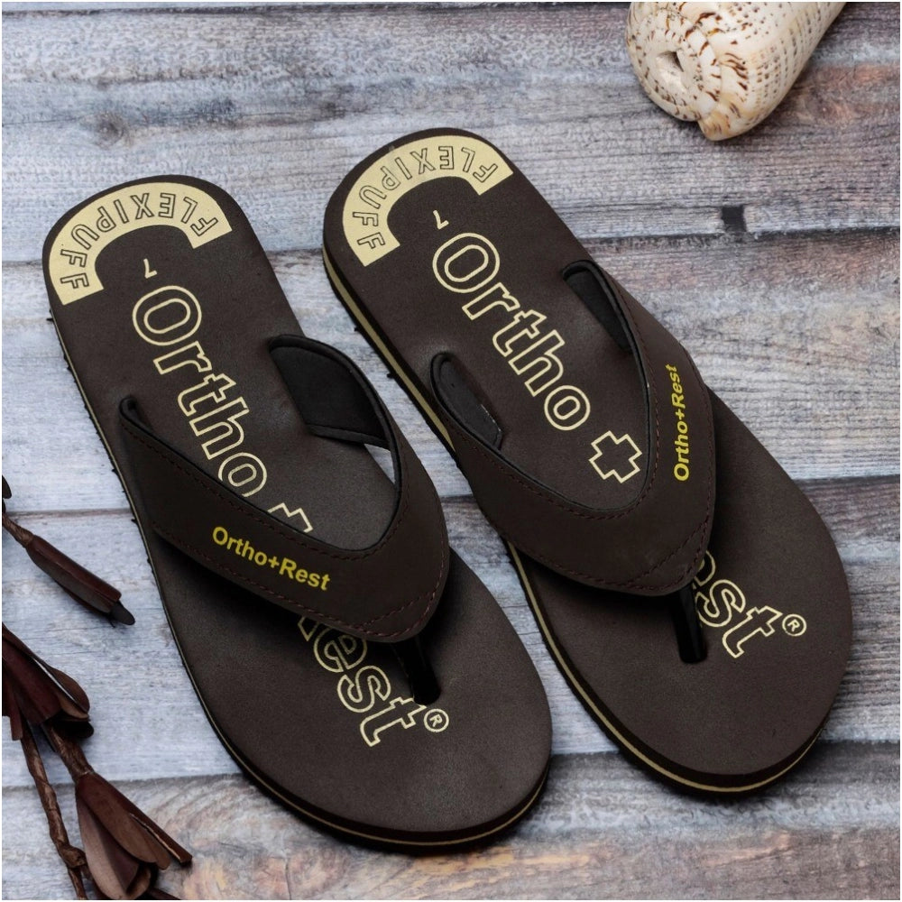 Generische, bequeme orthopädische Arzt-Slipper und Flip-Flops aus Gummi, Unisex, Braun