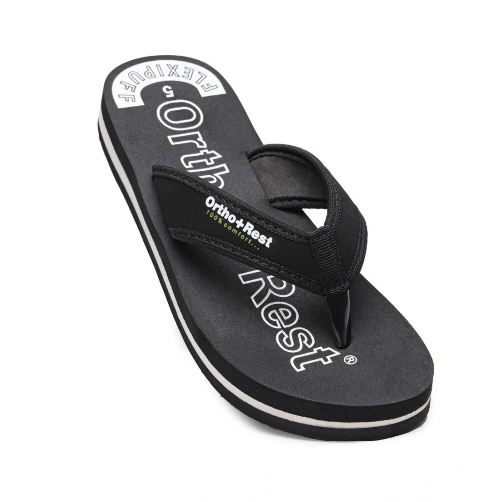 Generic Unisex Rubber Comfortable Orthopedic Doctor Slipper and Flip Flops (Black)