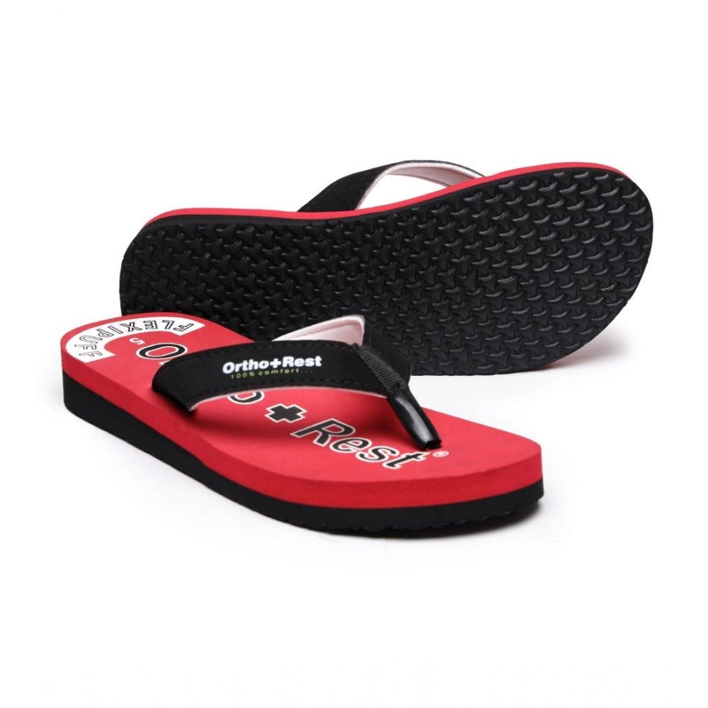 Generic Unisex Rubber Comfortable Orthopedic Doctor Slipper and Flip Flops (Red)