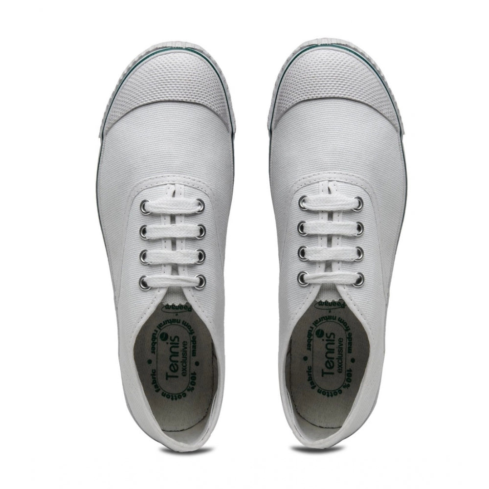 Generic Unisex Cotton School Shoe Lace-Up (White)