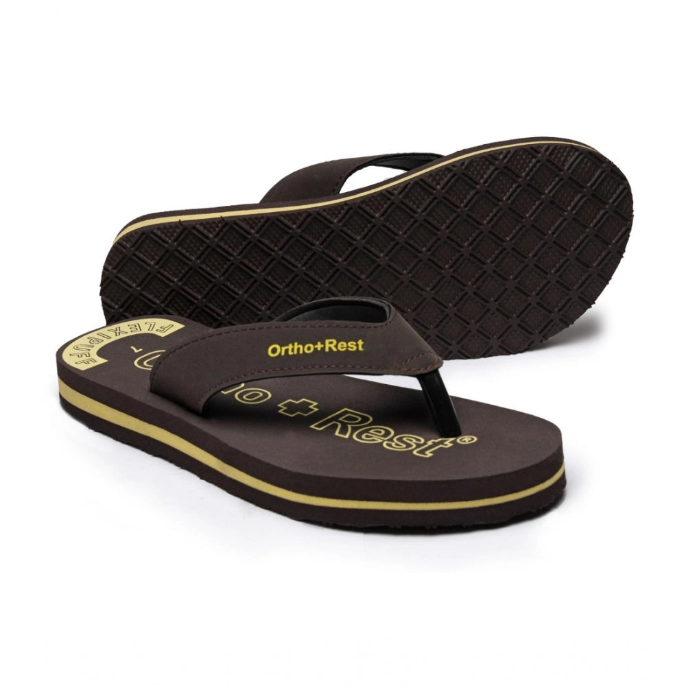 Generische, bequeme orthopädische Arzt-Slipper und Flip-Flops aus Gummi, Unisex, Braun