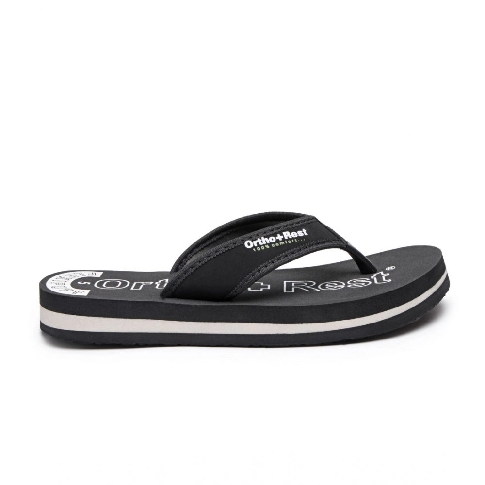 Generic Unisex Rubber Comfortable Orthopedic Doctor Slipper and Flip Flops (Black)