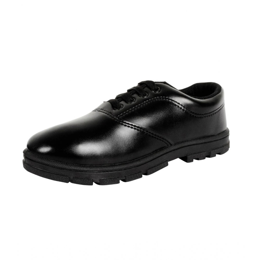 Generic Boy's Rexine School Shoe Lace-Up (Black)