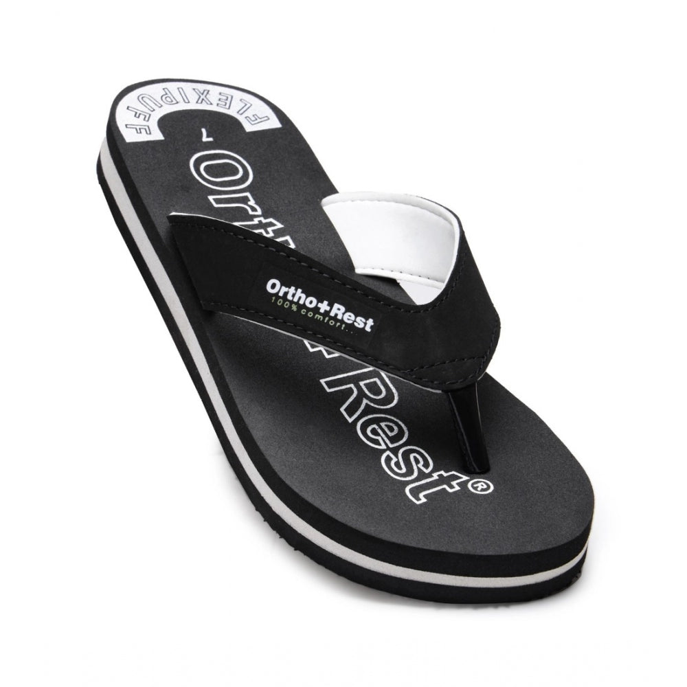 Generic Unisex Rubber Comfortable Orthopedic Doctor Slipper and Flip Flops (Black)