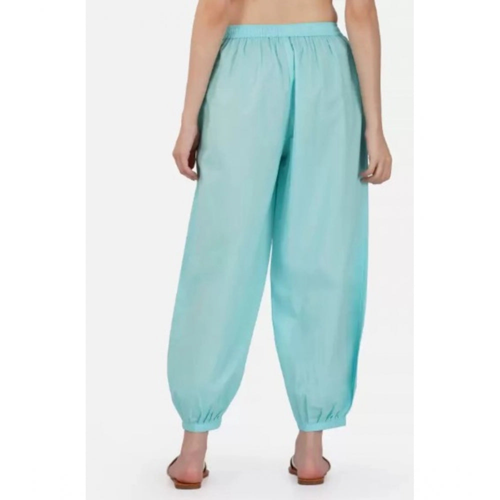 Generische Damen-Haremshose aus Baumwollbatist mit fester elastischer Taille, Patiala (blau)