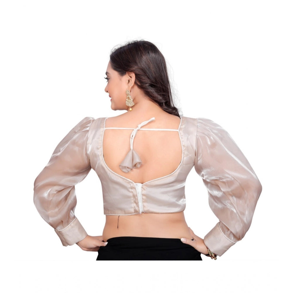 Generische Damen-Organza-Bluse, einfarbig, Fertigbluse (Schwarz, Größe: Einheitsgröße)