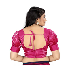 Generische Damen-Organza-Bluse, einfarbig, Fertigbluse (Rosa, Größe: Einheitsgröße)