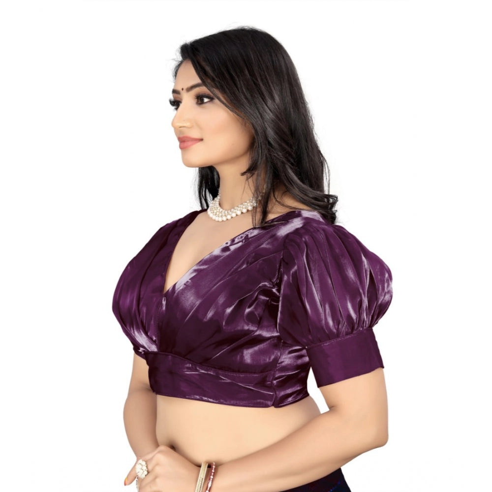 Generische Damen-Organza-Bluse, einfarbig, Fertigbluse (Magenta, Größe: Einheitsgröße)