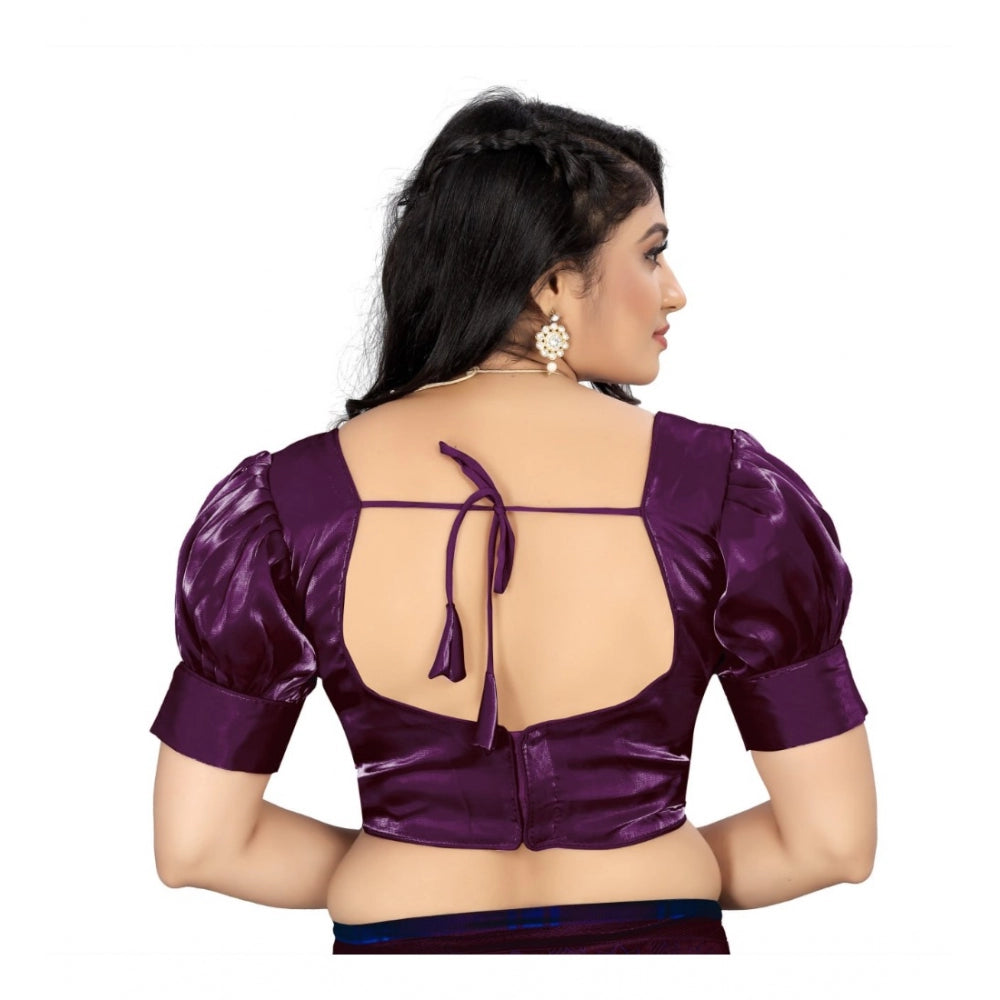 Generische Damen-Organza-Bluse, einfarbig, Fertigbluse (Magenta, Größe: Einheitsgröße)