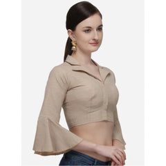 Generische Damen-Konfektionsbluse aus Baumwolle mit Streifen (Beige, Größe: Einheitsgröße)