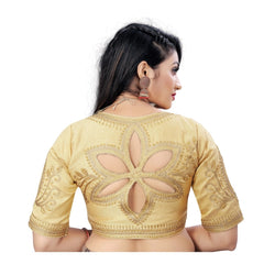 Generic Women's Phantom Embroidery Readymade Blouse (Beige, Size: Free Size)