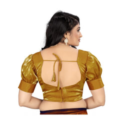 Generische Damen-Organza-Bluse, einfarbig, Fertigbluse (Metallic-Gold, Größe: Einheitsgröße)