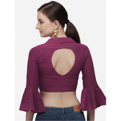 Generische Damen-Bluse aus Baumwolle mit Streifen (Magenta, Größe: Einheitsgröße)