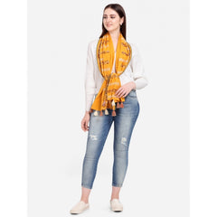 Generic Women's Cotton Opaque Stole (Yellow, Length: 1.5 to 2 Mtr)