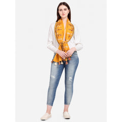 Generic Women's Cotton Opaque Stole (Yellow, Length: 1.5 to 2 Mtr)