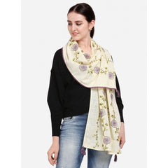 Generic Women's Cotton Opaque Stole (Lemon, Length: 1.5 to 2 Mtr)