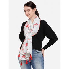 Generic Women's Cotton Opaque Stole (White, Length: 1.5 to 2 Mtr)