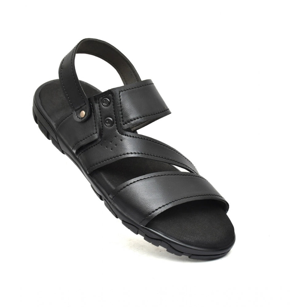 Generic Men's Leather Normal Sandel (Black)