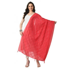 Generic Women's Chanderi Self Degine Dupatta (Rani, Length: Free Size)