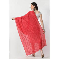 Generic Women's Chanderi Self Degine Dupatta (Rani, Length: Free Size)