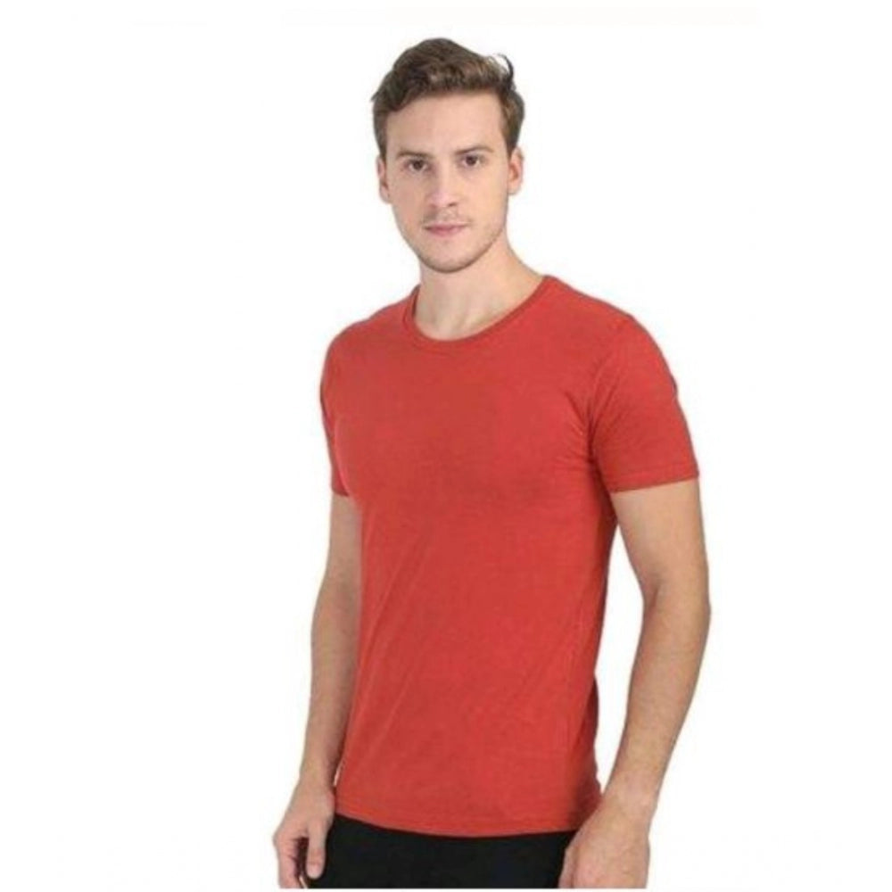 Generic Men's Casual Short Sleeves Cotton Round Neck T-shirt (Red)