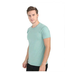 Generic Men's Casual Short Sleeves Cotton Round Neck T-shirt (Green)