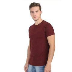 Generic Men's Casual Short Sleeves Cotton Round Neck T-shirt (Maroon)