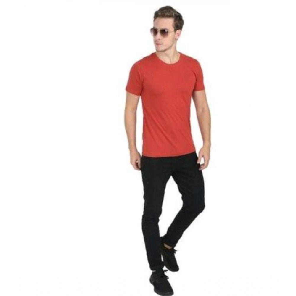 Generic Men's Casual Short Sleeves Cotton Round Neck T-shirt (Red)