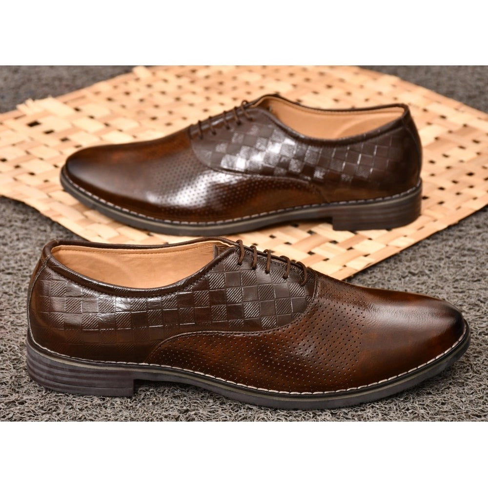 Generic Men's Synthetic Leather Formal Shoes (Brown)