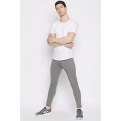 Generic Men's Solid Polyester Tights (Grey)