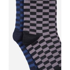 Generic Men's Printed Cotton Spandex Mid Length Socks (Assorted)