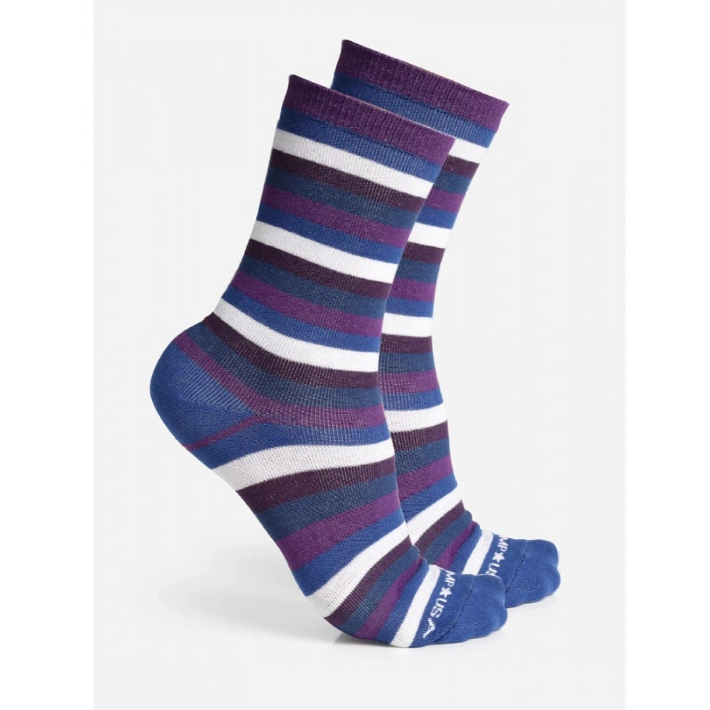 Generic Men's Printed Cotton Spandex Calf Length Socks (Assorted)