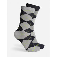 Generic Men's Printed Cotton Spandex Calf Length Socks (Assorted)