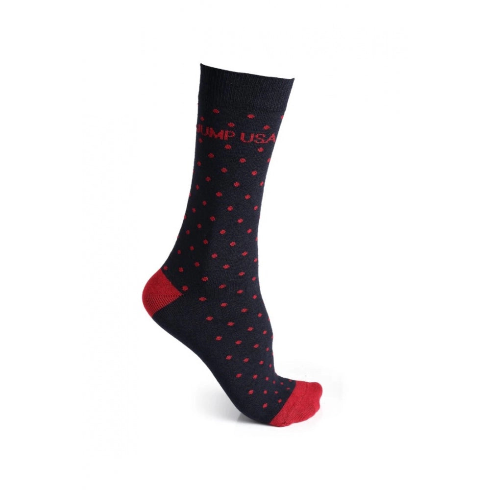 Generic Men's Printed Cotton Spandex Calf Length Socks (Assorted)