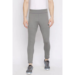 Generic Men's Solid Polyester Tights (Grey)