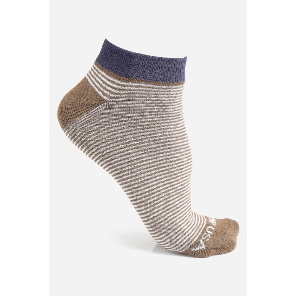 Generic Men's Printed Cotton Spandex Ankle Length Socks (Assorted)