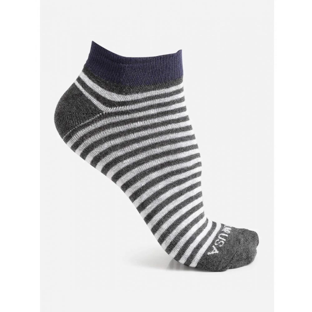 Generic Men's Printed Cotton Spandex Ankle Length Socks (Assorted)