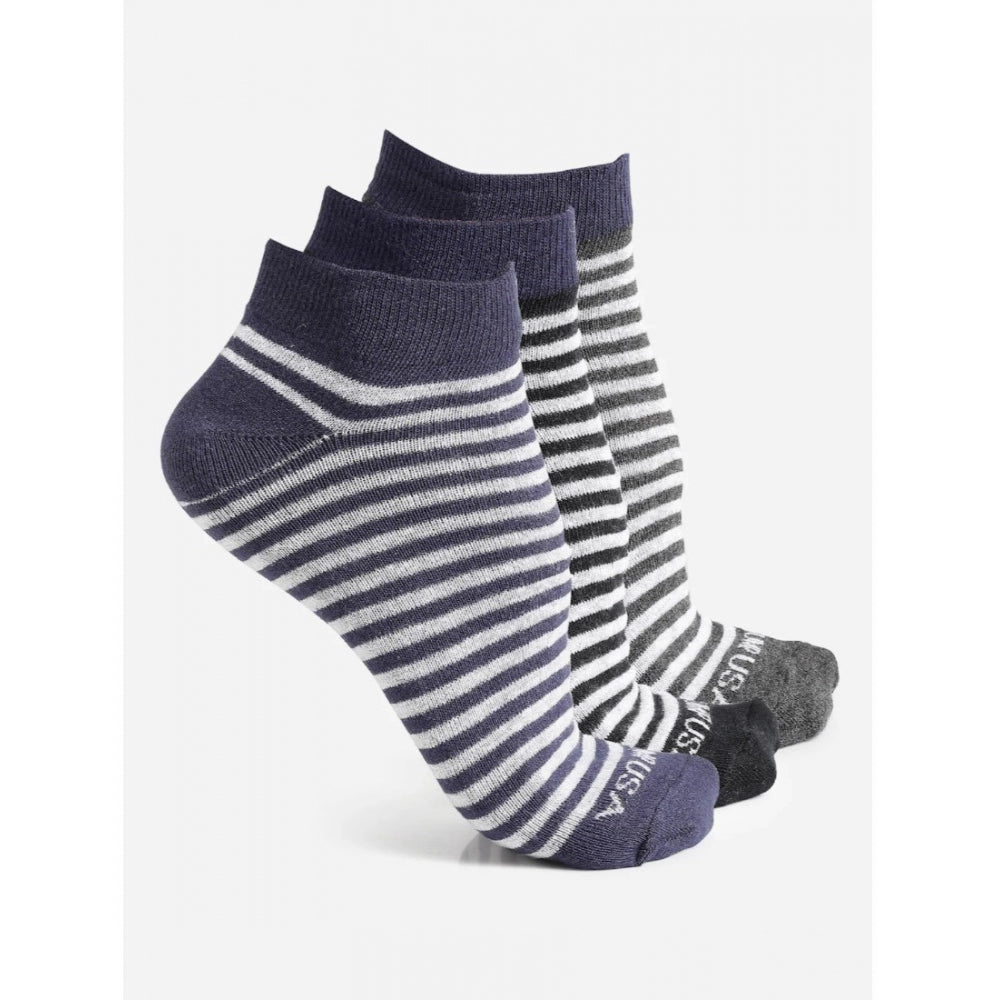 Generic Men's Printed Cotton Spandex Ankle Length Socks (Assorted)