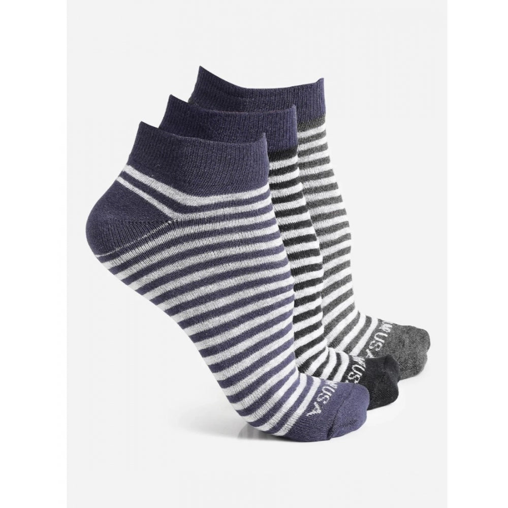 Generic Men's Printed Cotton Spandex Ankle Length Socks (Assorted)