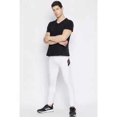 Generic Men's Solid Polyester Tights (White)