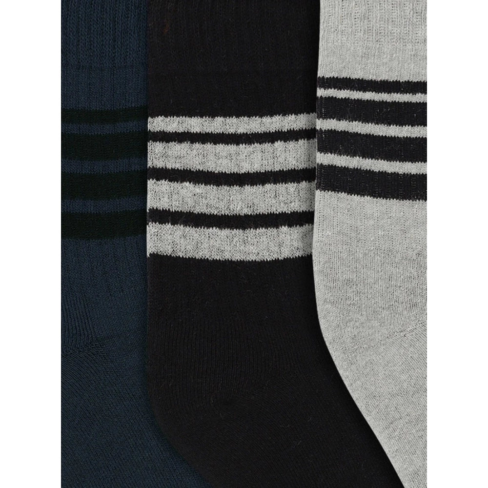 Generic Men's Printed Cotton Spandex Calf Length Socks (Assorted)