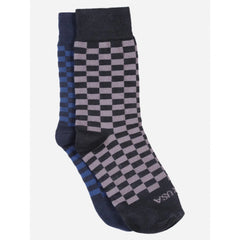 Generic Men's Printed Cotton Spandex Mid Length Socks (Assorted)