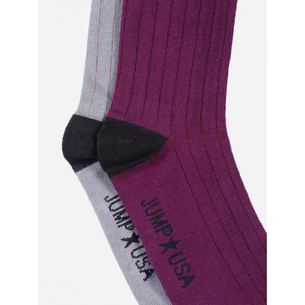 Generic Men's Printed Cotton Spandex Mid Length Socks (Assorted)