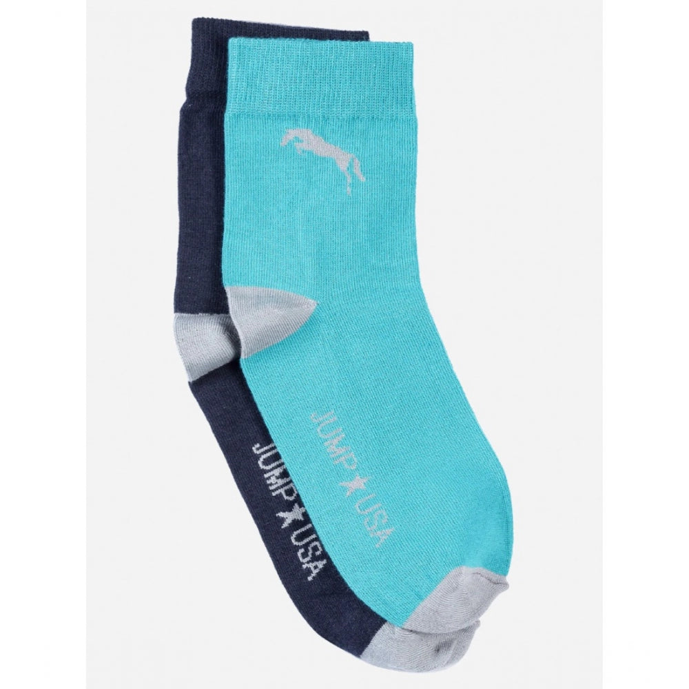 Generic Men's Printed Cotton Spandex Mid Length Socks (Assorted)