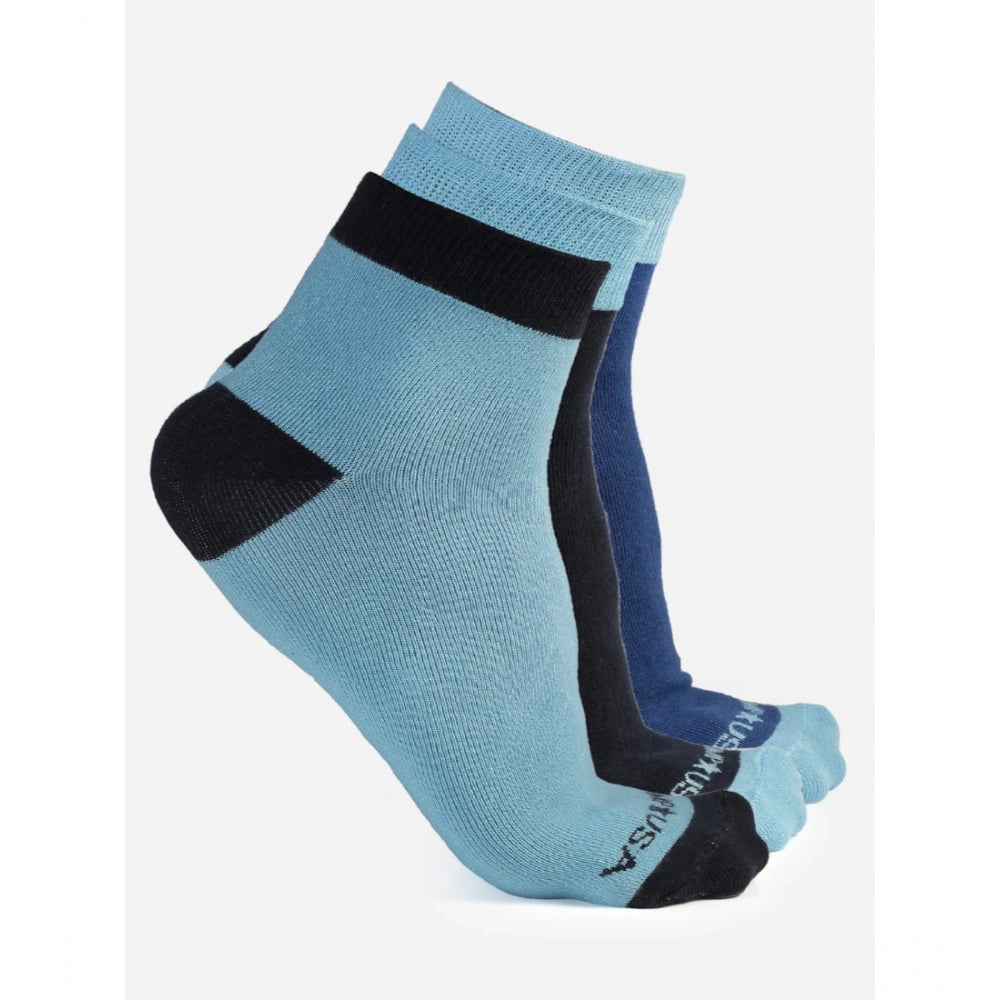 Generic Men's Printed Cotton Spandex Ankle Length Socks (Assorted)