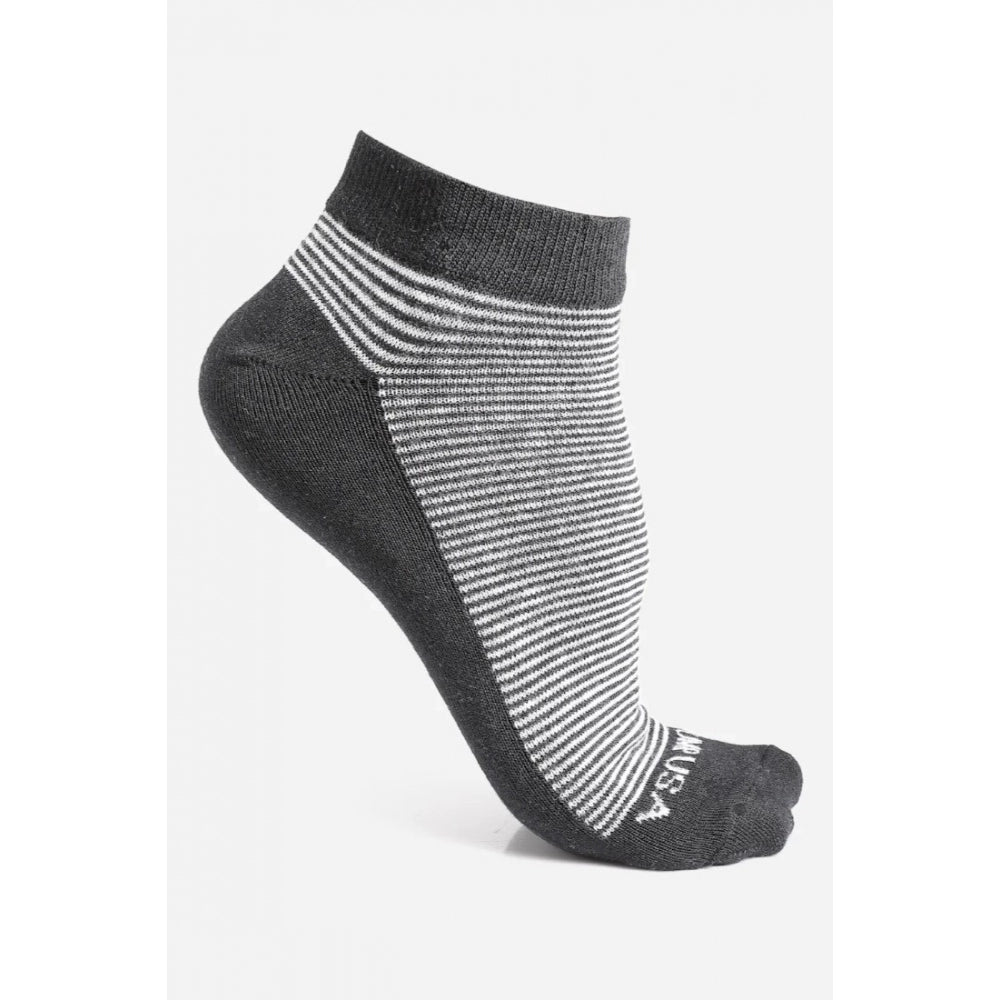 Generic Men's Printed Cotton Spandex Ankle Length Socks (Assorted)