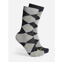 Generic Men's Printed Cotton Spandex Calf Length Socks (Assorted)